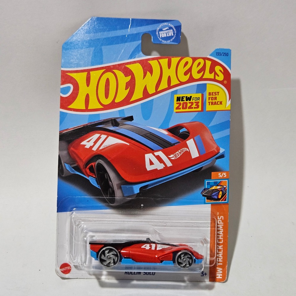 Hot Wheels Rollin Solo Red Blue HW Track Champs 133/250 2023 HKK41-N9C0K